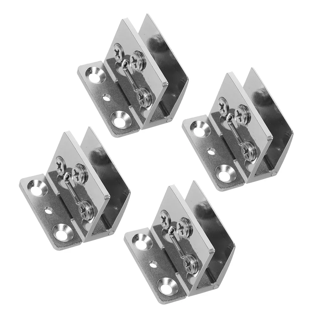 4Pcs Zinc Alloy Glass Door Hinges for Shower Doors and Frameless Cabinets 90 Degree Opening Designed for High Humidity Areas
