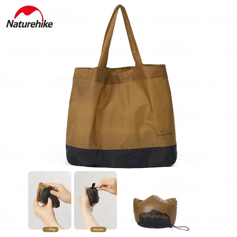 naturehike mini bolsas de armazenamento dobravel bolsala de grande capacidade bolsa de viagem de nylon ultraleve pendurado bolsa reutilizavel camping 28l 20d 01