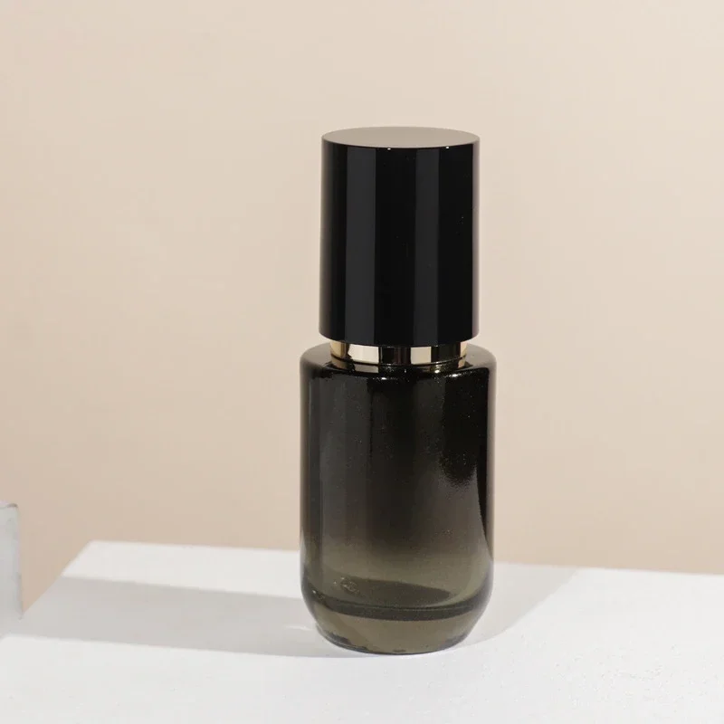 40ml60ml100ml120ml garrafa de bomba de vidro preto soro/loção/emulsão/base/toner umidade cuidados com a pele embalagem cosmética