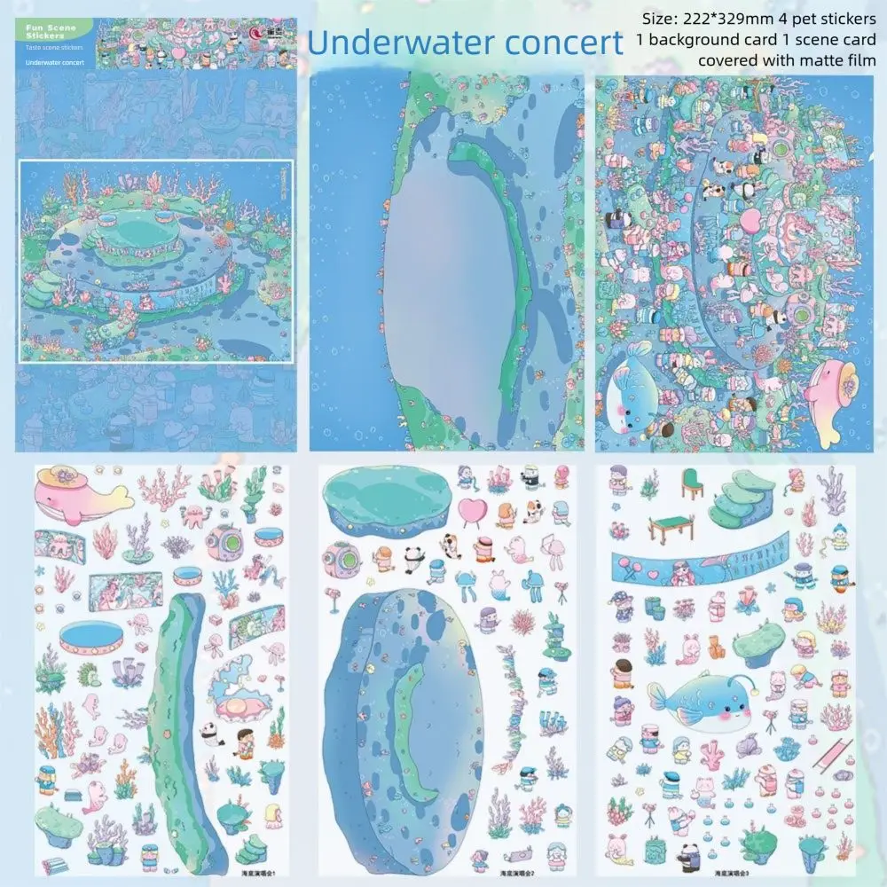 Multicolor 3D Micro Landscape Sticker PET Plus Size Chinese Style Scene Sticker DIY Accessories Decompression