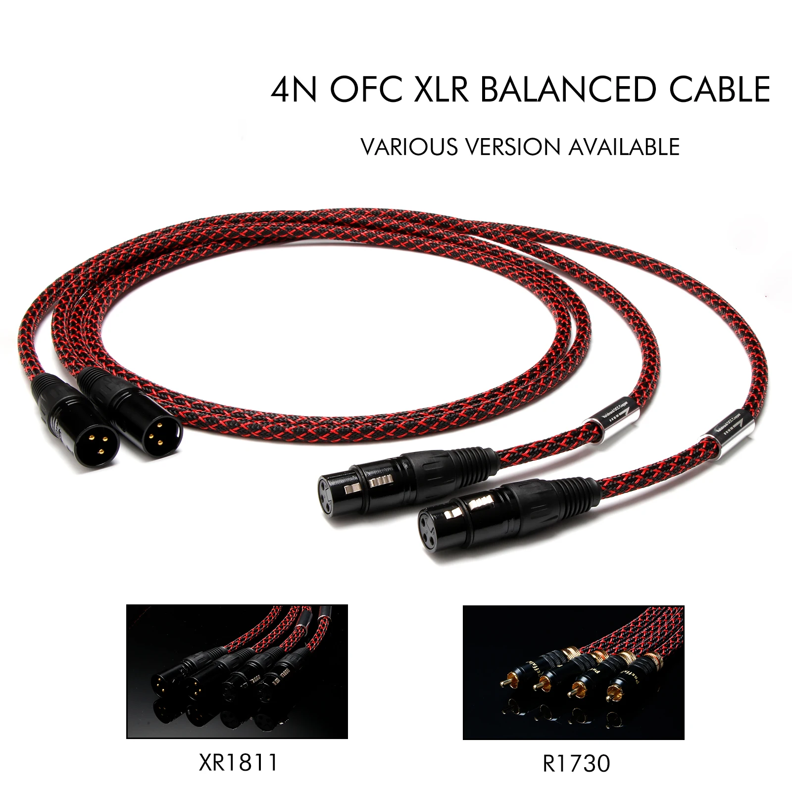 Paar-XLR-Kabel, XLR-Stecker, 5N OFC, symmetrisches Verbindungskabel mit vergoldeten Steckern – Detail 8