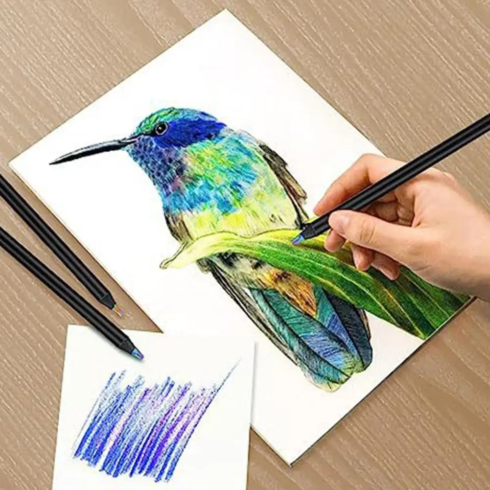 Kit de lápices de arcoíris de madera Multicolor vibrante, juego de lápices para adultos y niños, 12 colores surtidos, preafilados para dibujar