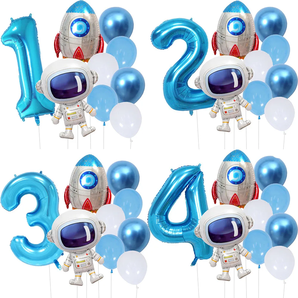 

Outer Space 0-9 Number Balloon Kit Astronaut Spaceman Rocket Foil Globos For Boy Kids Galaxy Theme Birthday Party Decor Supplies