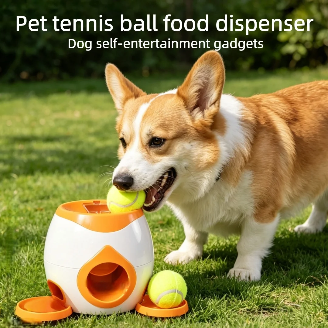 Interactive Tennis Ball Toy for Dogs Small Medium Dogs Food Reward Slow Feeder Puzzle Dog Toy