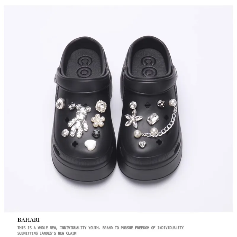 

Модные женские сандалии, нарядные туфли на платформе, заклепки, украшенные звездной цепочкой, сандалии для женской летней обуви