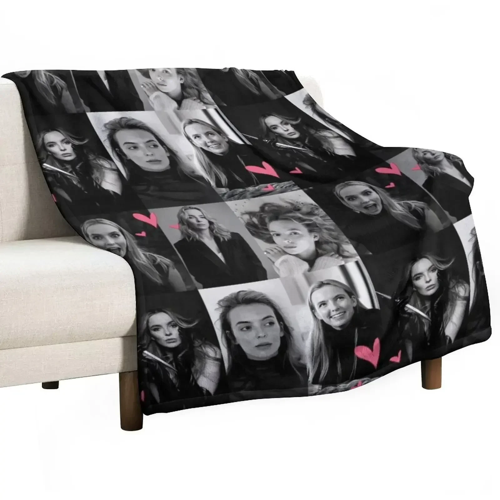 eve - Jodie Comer Throw Blanket Soft Plaid Soft Travel Beach Sofas Flannels Blankets