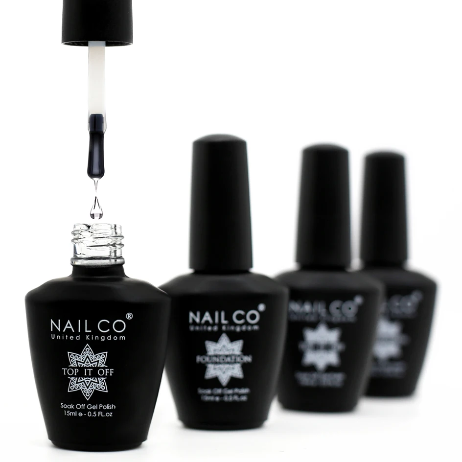 NAILCO 15ml Top Coat Basis Mantel UV Gel Nagellack Semi Permanent Lack Hybrid Lack Nagel Liefert Für Nagel kunst Profis