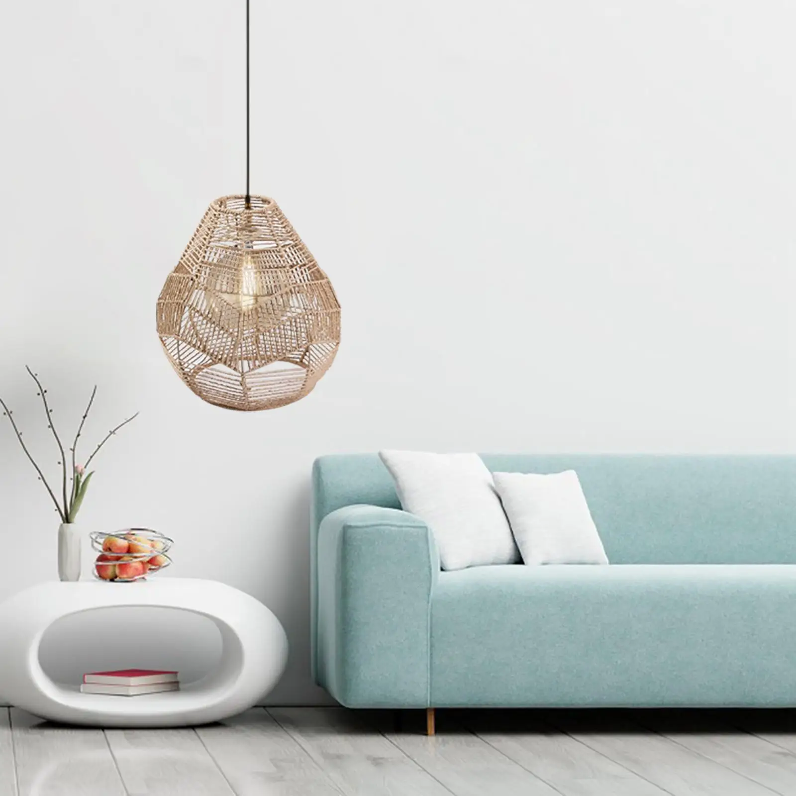 

Pendant Lamp Shade Paper Rope Rattan Chandelier Cover for Kitchen Island