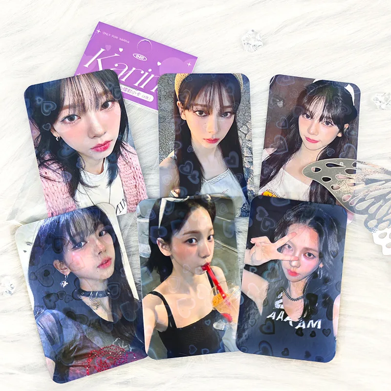 6Pcs/Set Kpop Idol Girl Group New Series Photocards HD Printd Lomo Cards KARINA GISELLE WINTER NINGNING Fans Collection Gifts