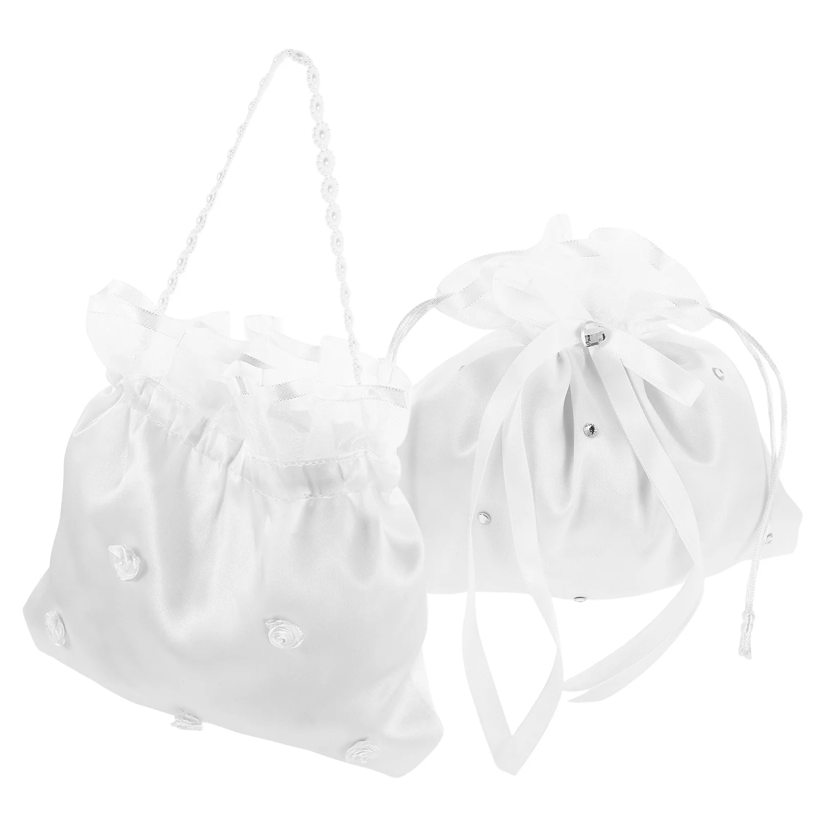 

2Pcs Bridal Purse Wedding Day Floral Clutch Bags Elegant Bride Handbags for Bride Bridesmaids Bachelorette Party