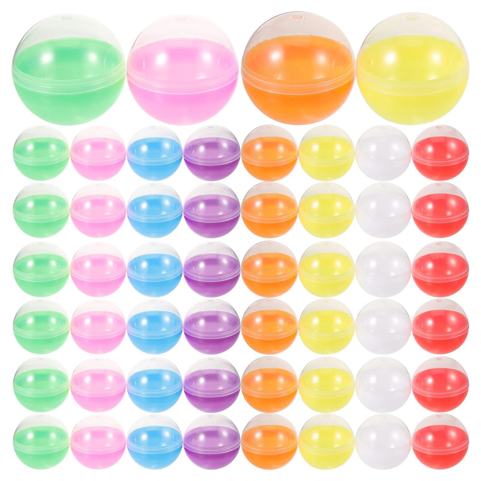 50 Pcs 50pc Colorful Translucent Shell Vending Machine Fillable Balls Gum Chewing Capsules Bulk Plastic Empty