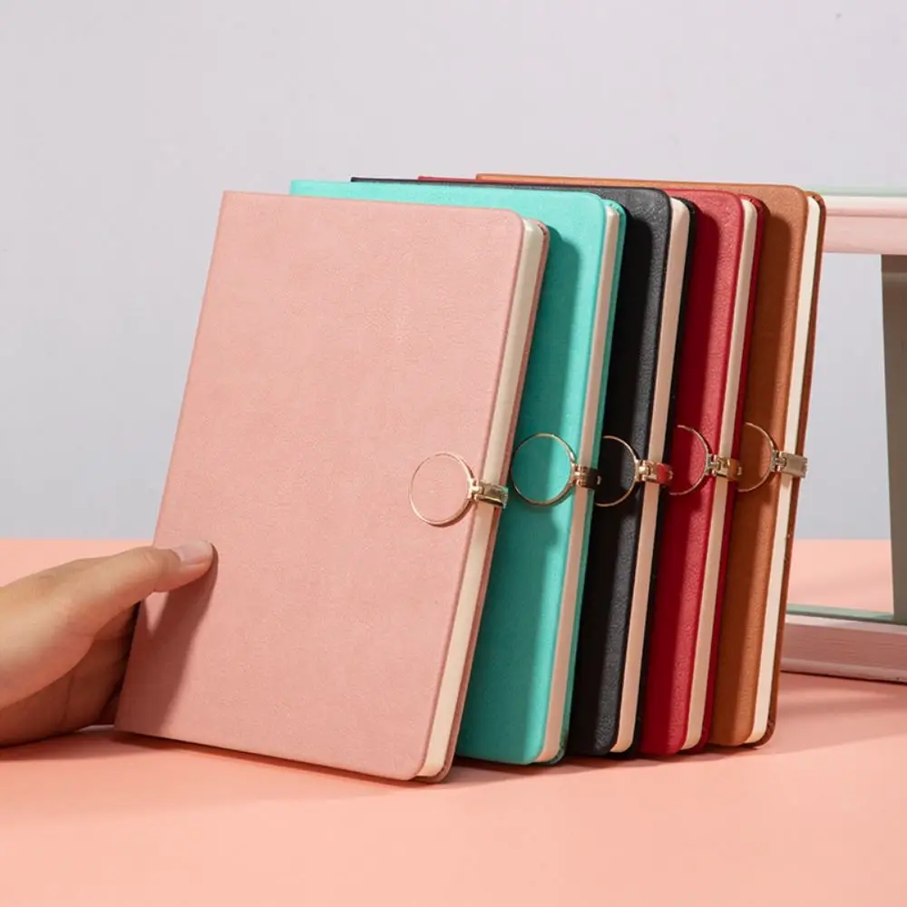 200 Pages A5 Notepad Thickened Paper Horizontal Line Business Office Notebook PU Leather Cover Wear-resistant Students Notebook