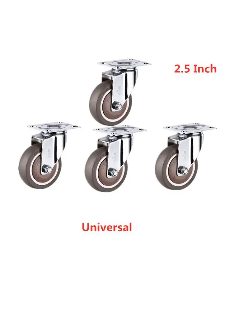 

4 Pcs/Lot 2.5 Inch Universal Caster Rubber Mute Light Furniture Medical Shelf Ventilator Wheel