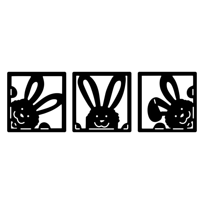 2022 AliliArts Metal Cutting Dies 3pc Bunny frames diy Scrapbooking Photo Album Decorative Embossing PaperCard Crafts Die