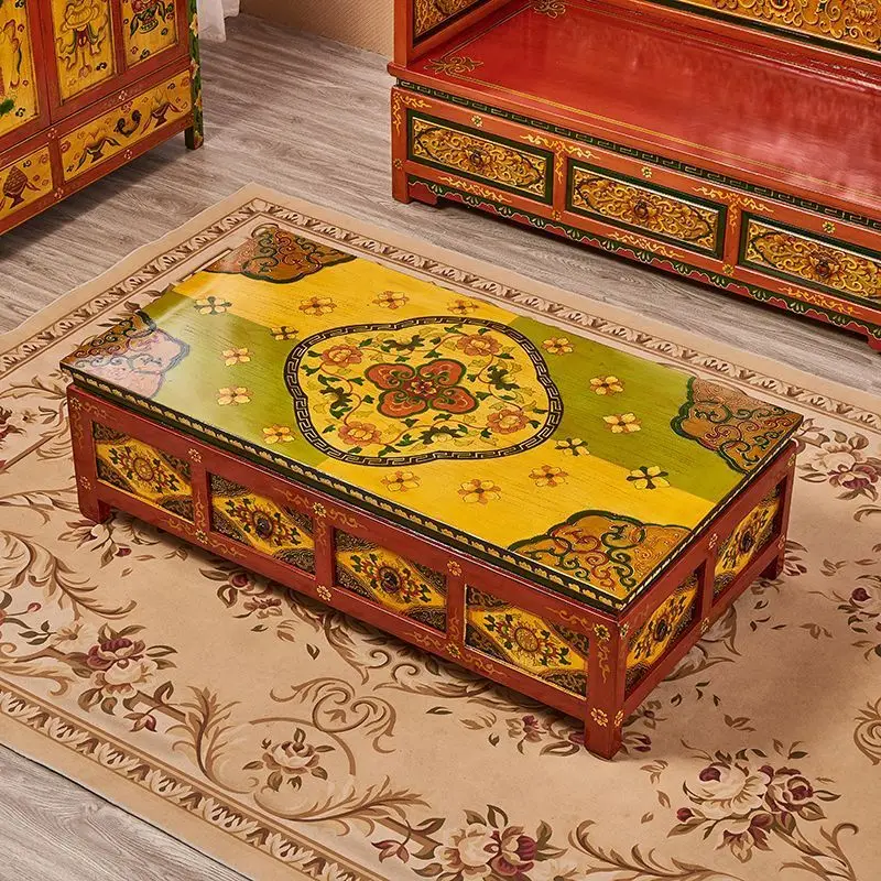 

Classical painting with coffee table Solid wood furniture Living room Room Coffee table