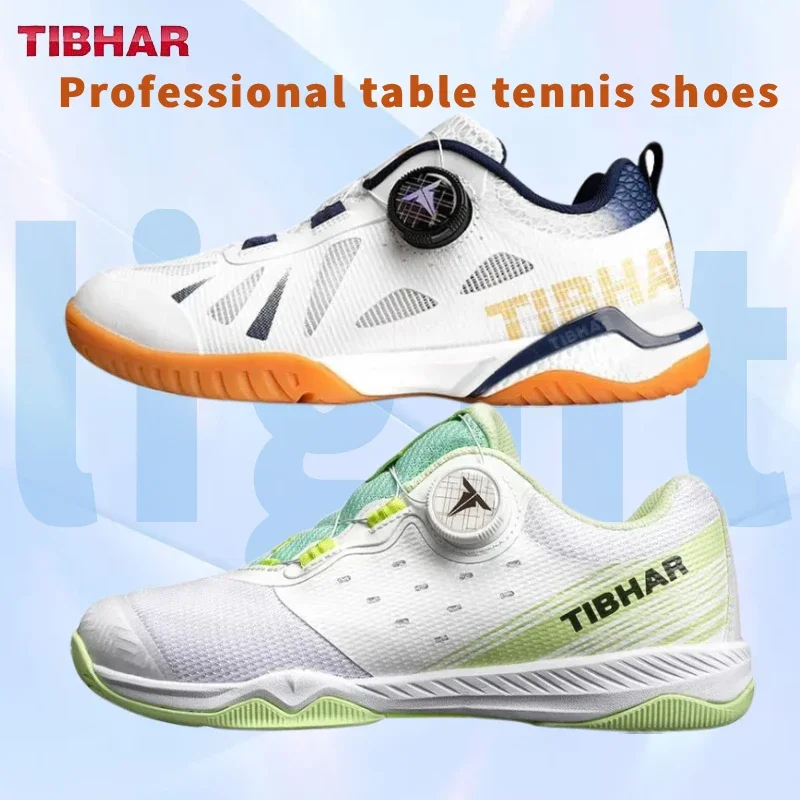 New TIBHAR Straight Button Table Tennis Shoes, Professional Table Tennis Sports Shoes, Anti Slip And Breathable