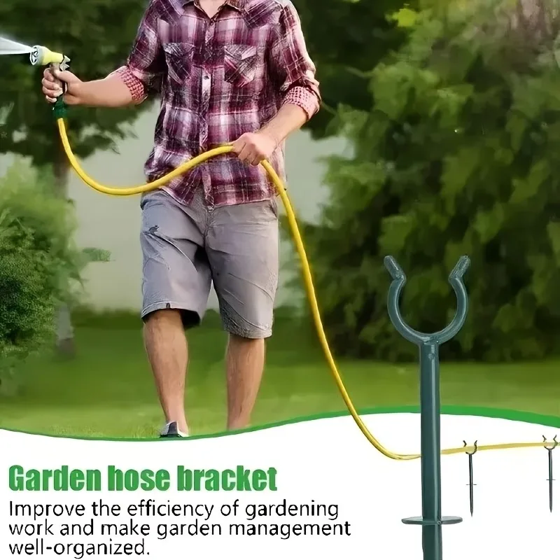 10Pcs Garden Hose Holder Guide Support Rack Double Hose Guide Stake For Yard Watering Plant Protection Stakes Conduit Protector