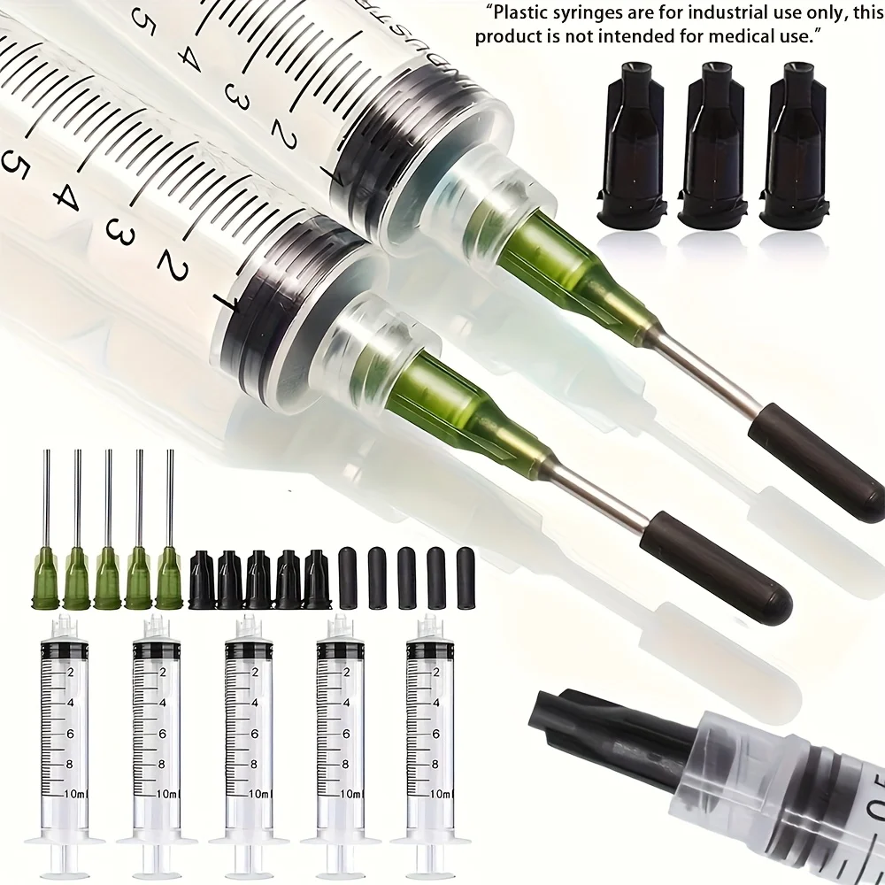 20PCS Dispensing Needle Tube Set - Multi-Purpose Syringe, Durable Material, With Needle Tube, Needle, Silicone