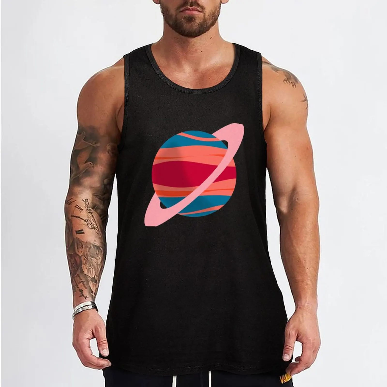 planet - Saturn Tank Top Men's cotton t-shirt men clothes Body man