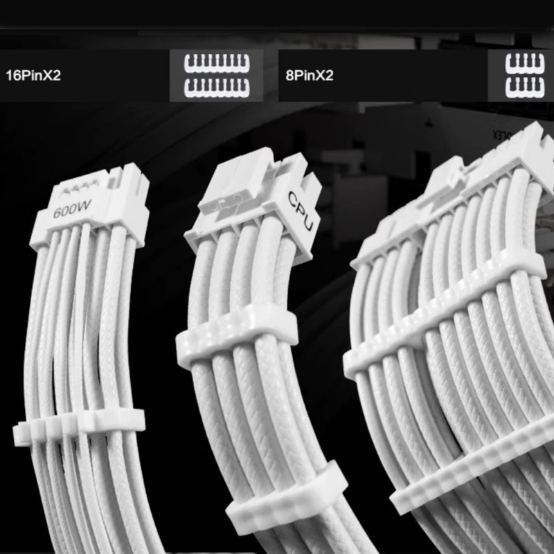 J78A Power Cable Sleeve Management Tool Set with 34PCS Acrylic Combs for Efficient Power Cable Computer Wiring Arrangement