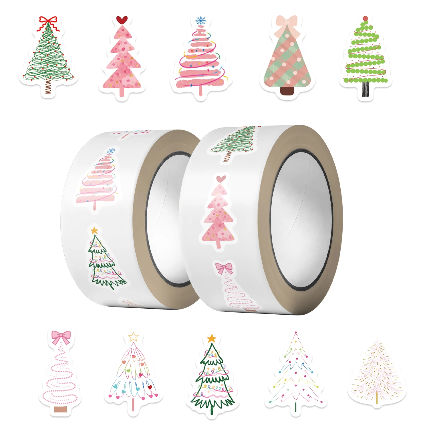 500 Stück Weihnachtsbaum-Rollenaufkleber Cartoon Laptop Handy Retro Fahrrad Kaffee Skateboard Personalisierte Kunst Wasserfeste Aufkleber