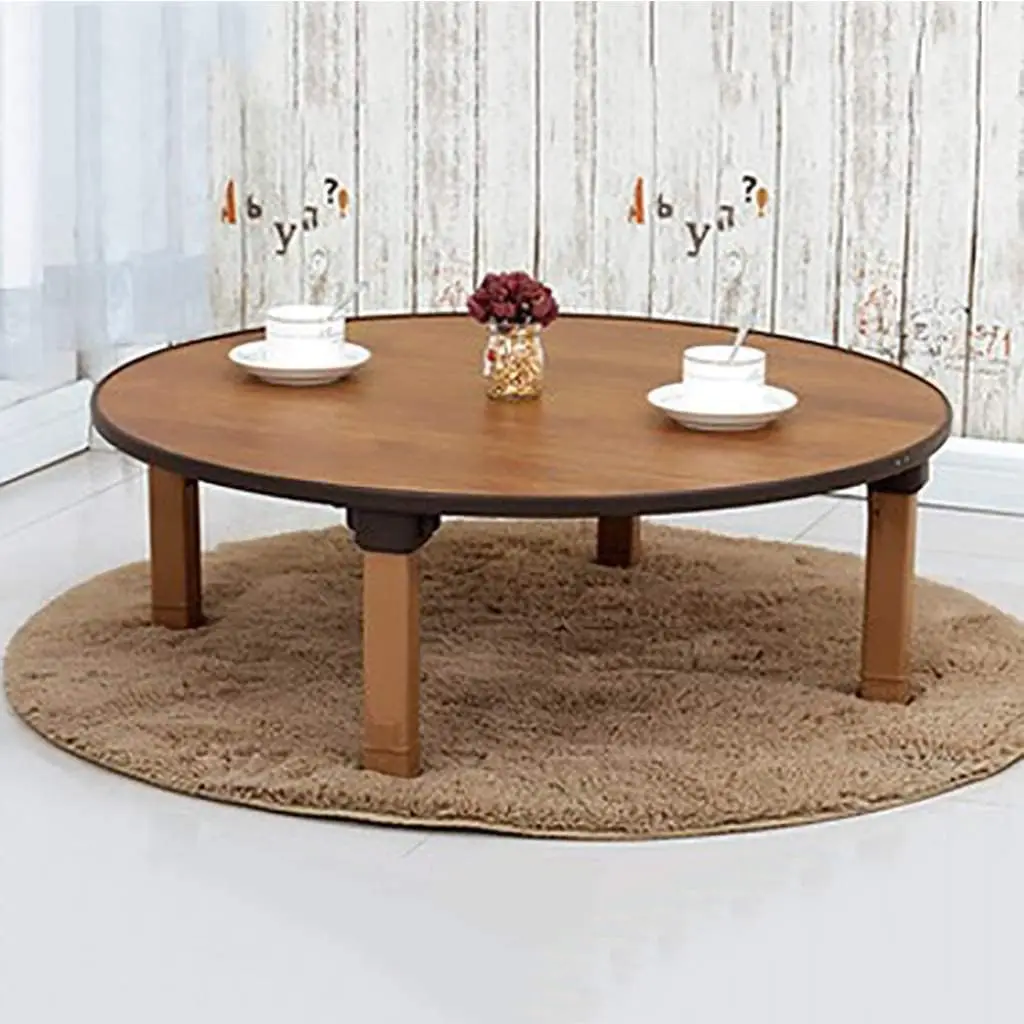 Round Folding Tea Coffee Table, Japanese-Style Low Table, Dining Table, Study Table, Small Desk, For Tatami Sitting On The