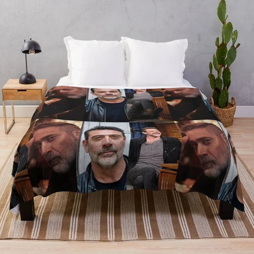 

Collage Jeffrey Dean Morgan Throw Blanket Portable Lightweight Blanket for Travel Camping
