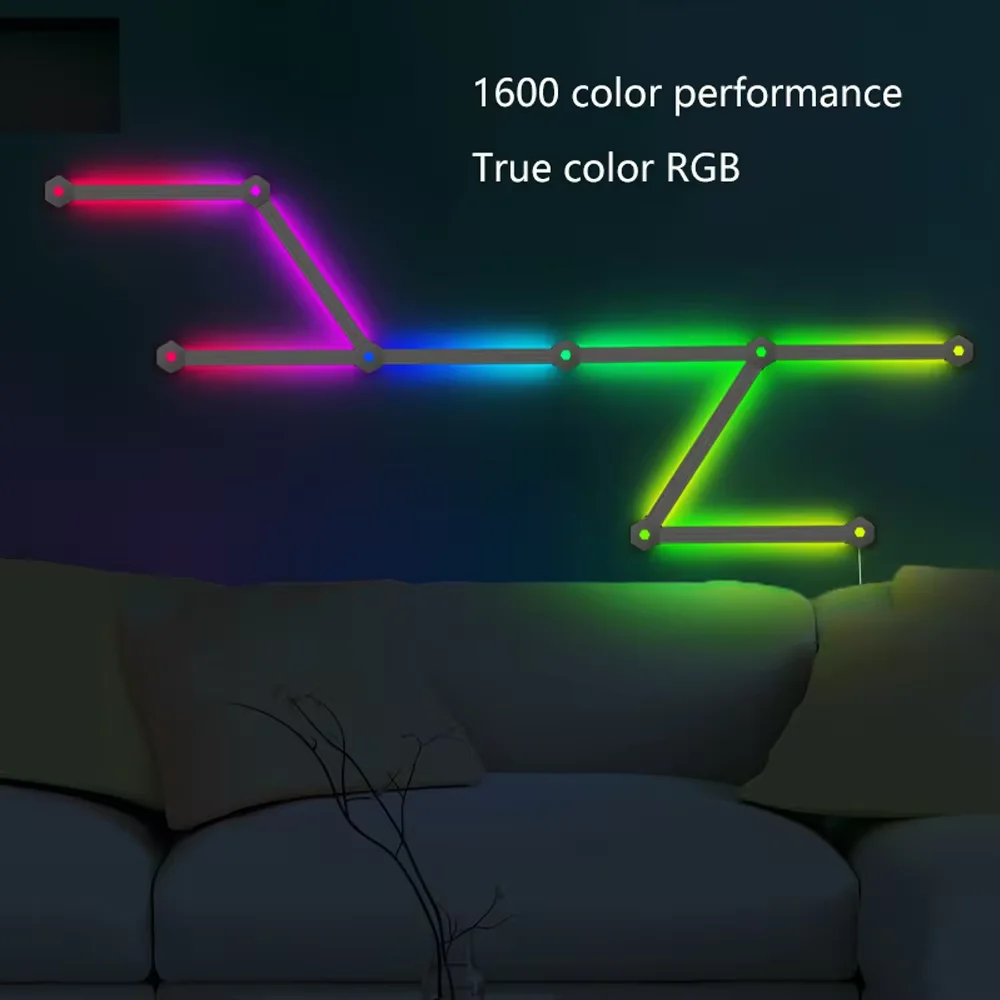 LED Smart Wall Light Bluetooth USB RGB Lights Bars Music Sync DIY Splicing Constellation Night Lamp