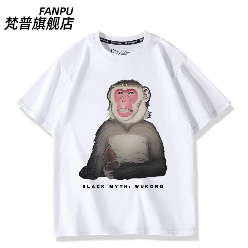 NEW Game Black Myth: Wukong Cosplay Fashion Short Sleeve T-shirt Casual Tops Anime Summer Student Cotton Tee