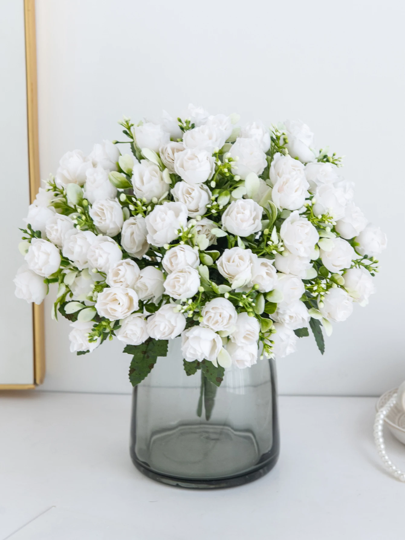 Künstliche Blumen, rote Seidenrosen, Brautsträuße, für Zuhause, Party, Büro, Vase, Tischdekoration, für den Außenbereich, Garten, Hof, Hochzeit, DIY-Geschenkkranz – Detail 1