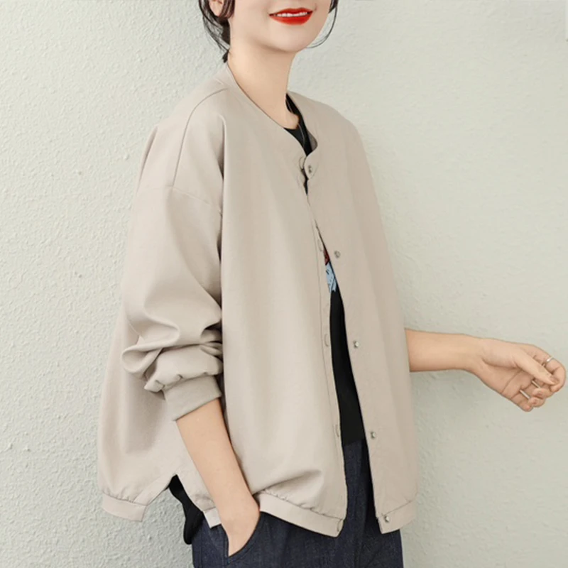 Kurtki damskie ze sztucznej skóry w stylu koreańskim na jesień, luźne, codzienne, klasyczne, eleganckie płaszcze PU, vintage wiatrówki.