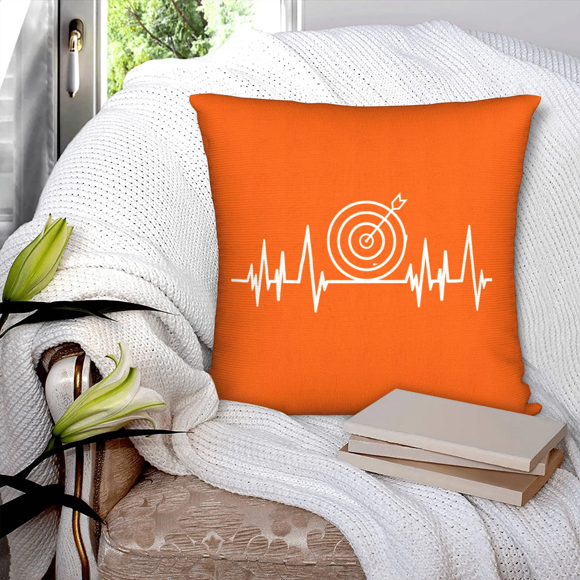 Archery Target Heartbeat Cushion Cover 40x40cm Archer Bow Hunting Lover Soft Nordic Pillow Cases Living Room Decoration