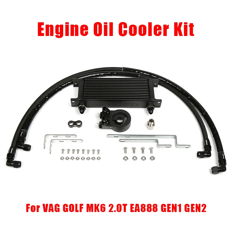 

Engine Oil Cooler Kit Oil Filter Adaptor With Rubber Tube Aluminum Thermostat Radiator For VAG GOLF MK6 EA888 GEN2 BB-OCK-107