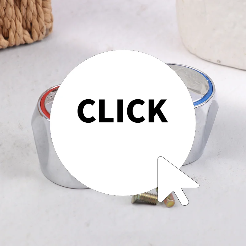 

2Pcs Hot Cold Tap Top Head Faucet Cover Chrome Plated Replacement Set Kitchen Bathroom Faucet Handle Fixture Accessories