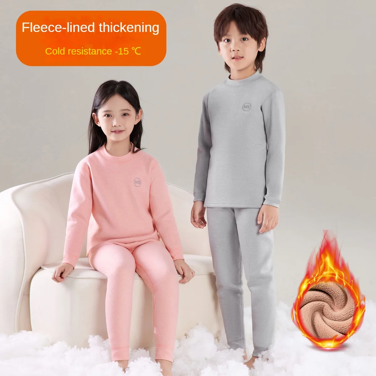 Thermal Underwear for Girls Fleece Warm Constant Temperature 2pc Children Winter Clothes Set Teen Kids Long Johns Boys Sleepwear