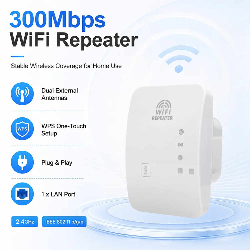 Remote Network Wifi Router 300Mbps,US EU UK AU Plug,WiFi Repeater,2.4Ghz Wireless Wifi Extender Signal Booster Network Repetidor