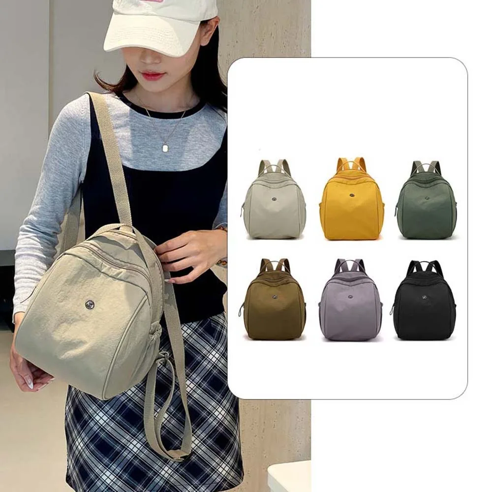 

Large Capacity Oxford Cloth Backpack Anti-Splash Water Japanese Style Women School Bag Solid Color Lightweight Casual Daypack