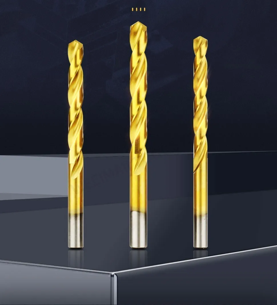 Imagem -02 - Meikela-conjunto de Brocas Torção Revestidas em Titânio Aço Rápido Ferramentas de Perfuração para Metal e Madeira 13 Unid 19 Unid 1.010.0 mm