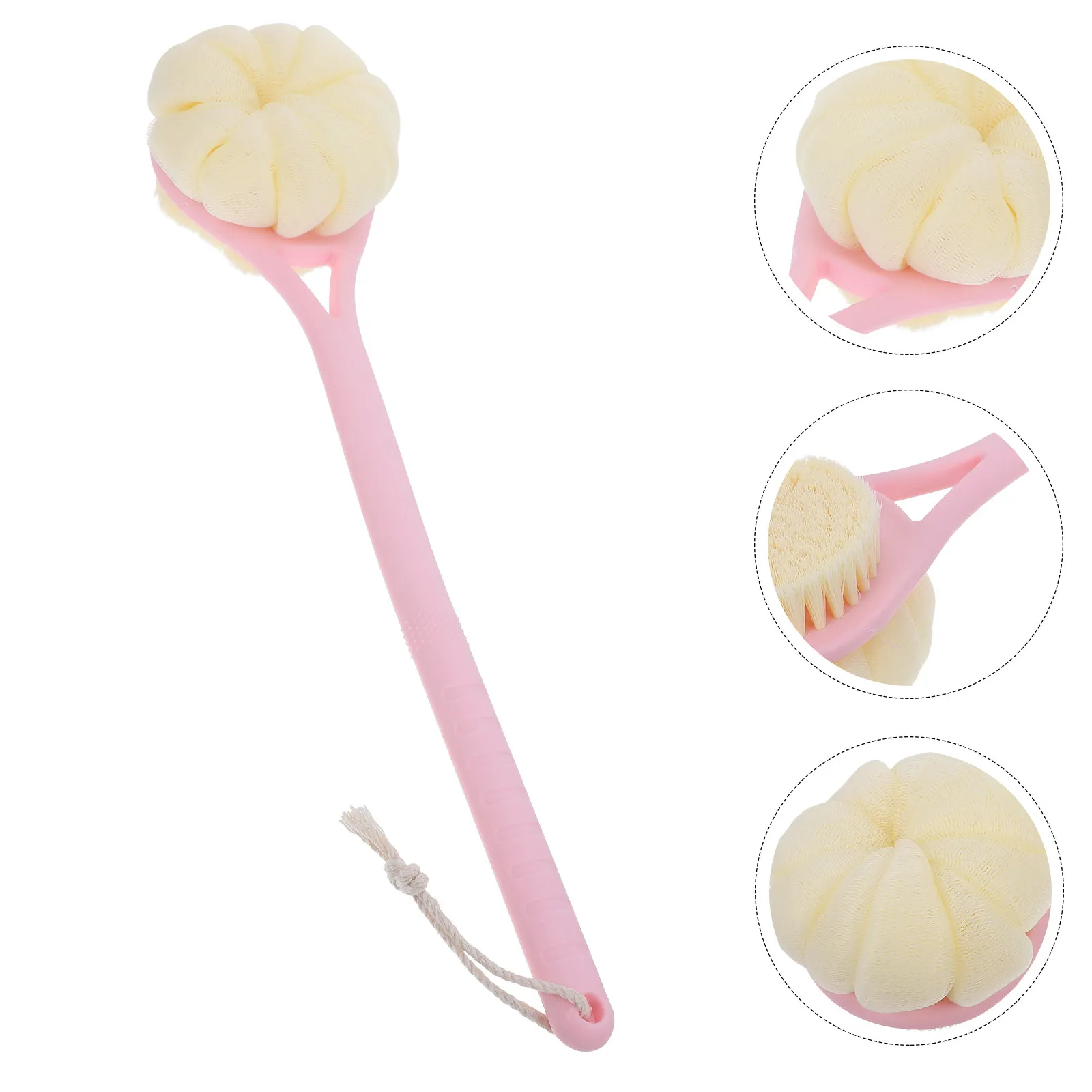 

1 шт. Щетка для ванны с длинной ручкой, очиститель для спины, мочалка-массажер для душа с отверстием для подвешивания, портативный аксессуар для ванной комнаты