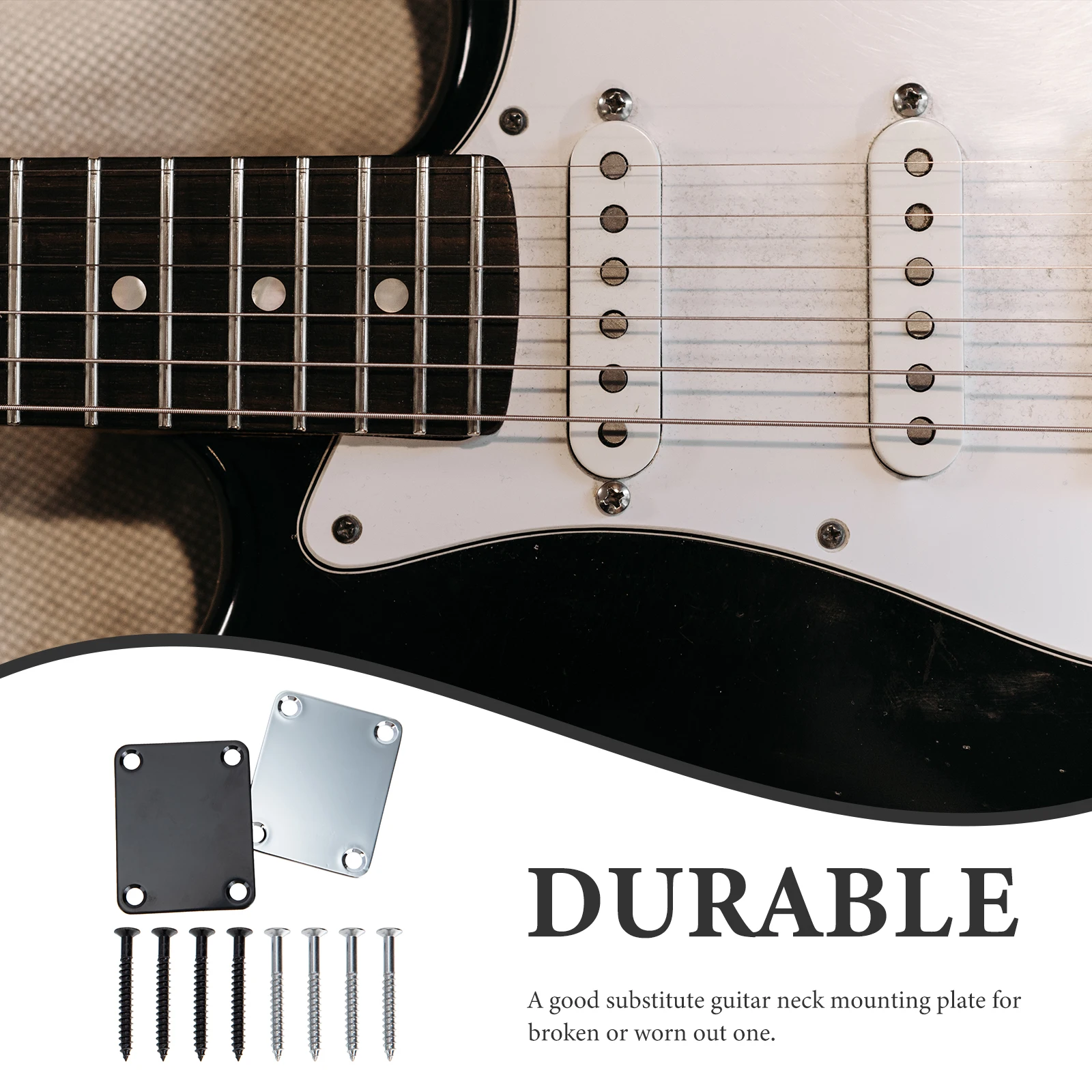 

4 Sets Parts Electric Guitar Reinforcement Board Neck Connecting Mounting Plate Work