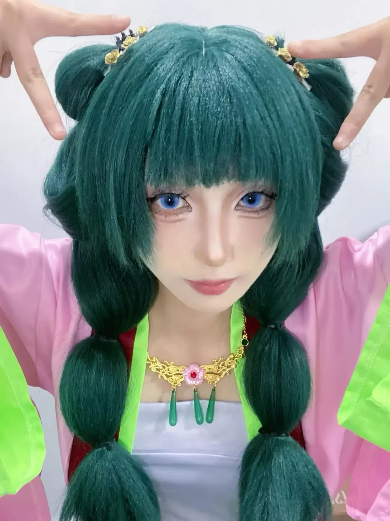 Anime The Apothecary Diaries Maomao Cosplay Costume Accessories Set Wig Necklace Earrings Hairpins