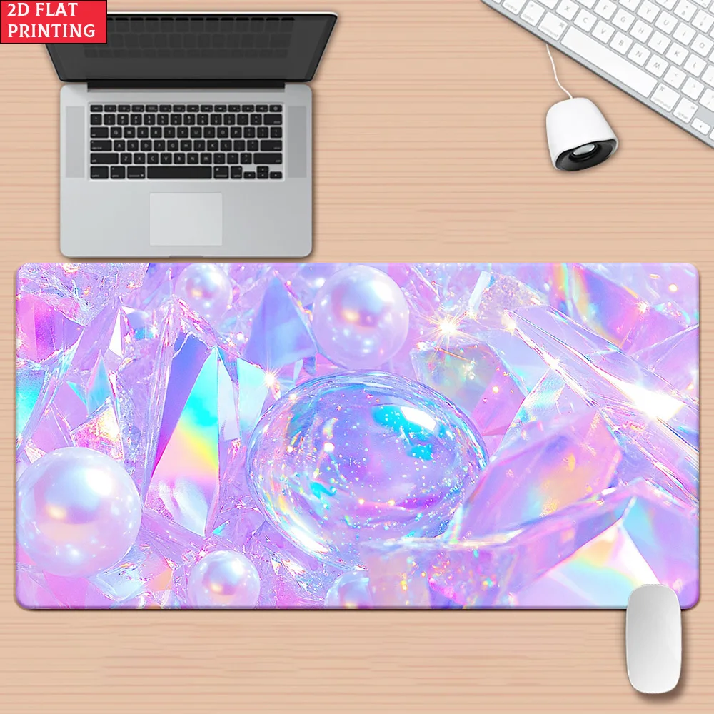 Opal Shine Iron Art Mouse Pad Non-Slip Rubber Base XXL Size 2D Flat Design Mat For Desk Gaming Office Computer Decoration