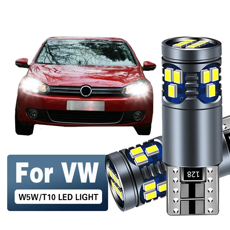 2xFor VW Golf mk3 mk4 mk5 mk6 3 4 5 6 Passat B5 B5.5 B6 B7 B8 CC Polo 6r Touran Caddy 2 LED Clearance Light Lamp W5W T10 Canbus