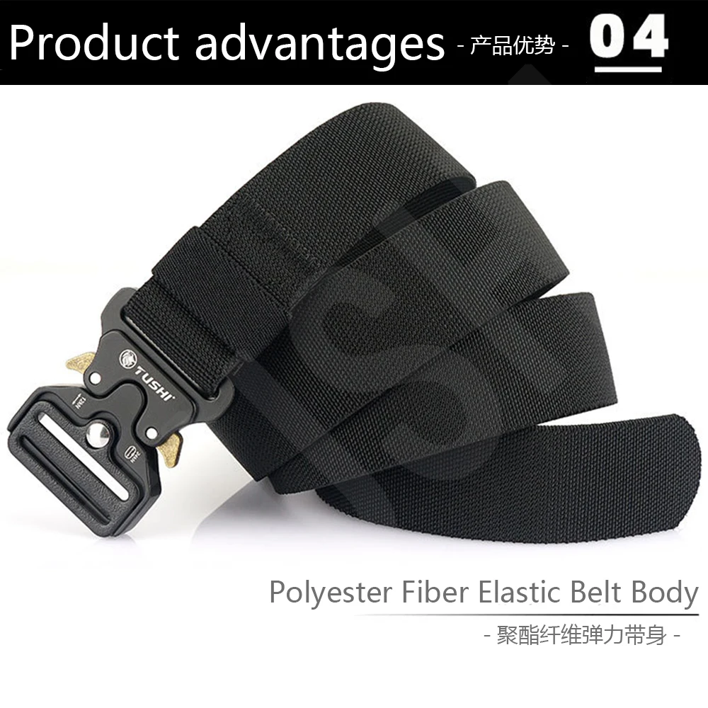 TUSHI Men Army Outdoor Hunting Tactical Multi Function Combat Survival High Quality Marine Corps Canvas For Aluminum Alloy Belt