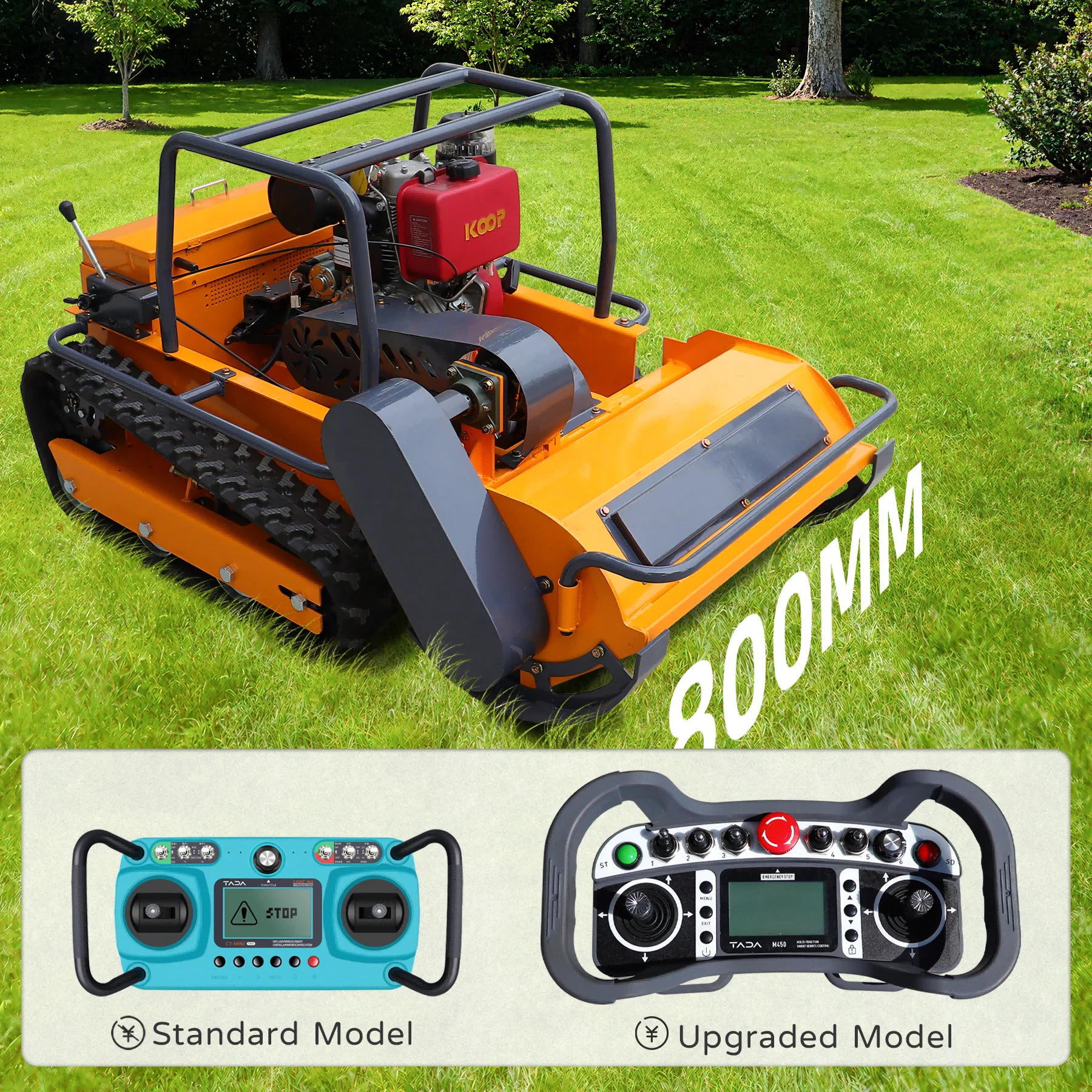 

Durable lawn mower remote controlled CE/EU5/EPA 1500 ㎡/h 5KM/H 45° Support customization Powerful Campgrounds