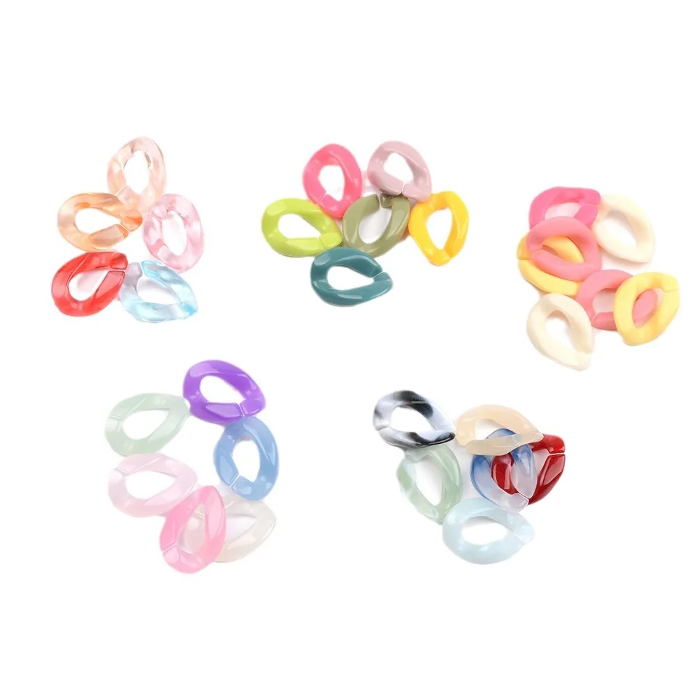 50 Pieces 16 * 22mm Plastic Open Loop Chain Insert Ring Can Be Disassembled DIY Makes Necklaces, Bracelets, Clothing Accessories
