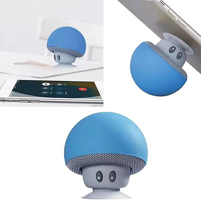 Cartoon Mini Bluetooth Mushroom Speaker High Quality Waterproof Bluetooth Speaker High Volume Mobile Phone Holder Speaker