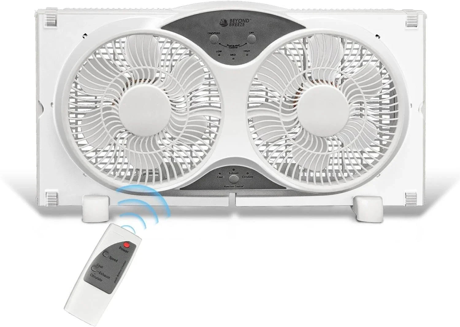 

Expandable 2-Speed Twin Window Fan with Reversible Airflow Blades, Manual Controls - Dual Window Fan for Efficient Air Circulati