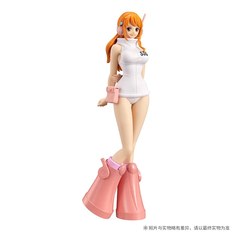 New Anime One Piece Nami And Luffy Figures Future Island Standing Pretty Girl Nami Handmade Desktop Decor Model Kids Toy Gift