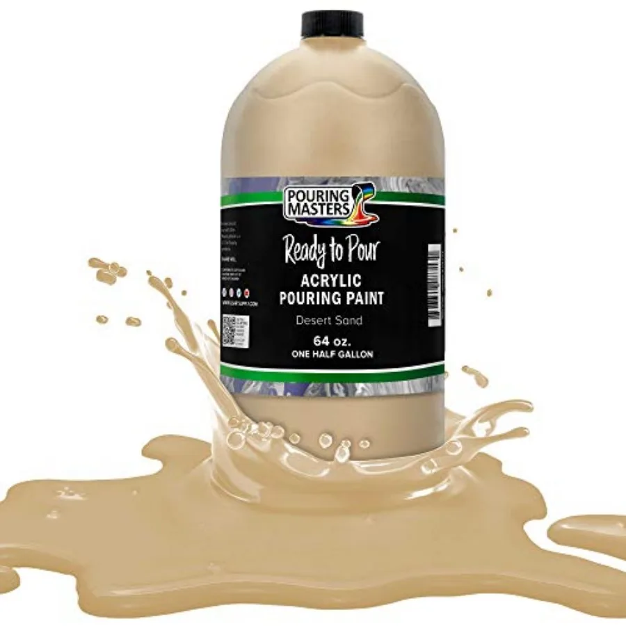 

Акриловая краска для заливки (Pouring Paint) - Премиум-класс, 64 унции, готовая к использованию, на водной основе - для холстов, дерева, бумаги, поделок, плитки, камней и многого другого